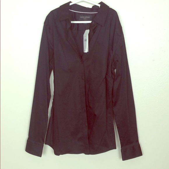 NWT tailored fit black button up shirt - Picture 1 of 3